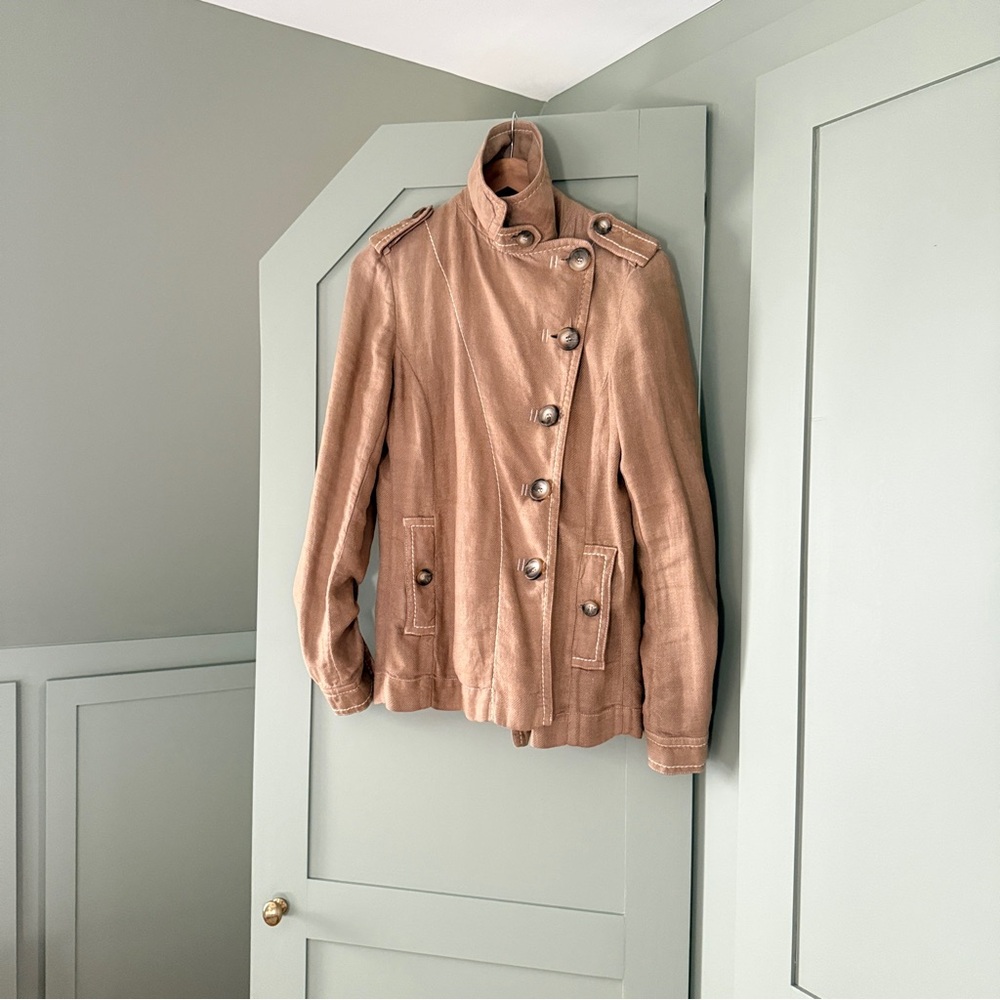 Sportmax Puro Lino 100% linen funnel neck jacket